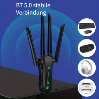 BT+WIFI USB Adapter, Dual-Band WIFI 1300M