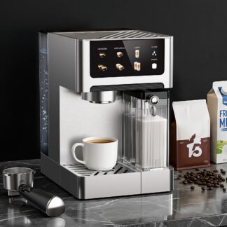Espressomaschine, 20 Bar Druck, 1,8L Wassertank, Milchaufschäumer, Dual-Boilern und Display